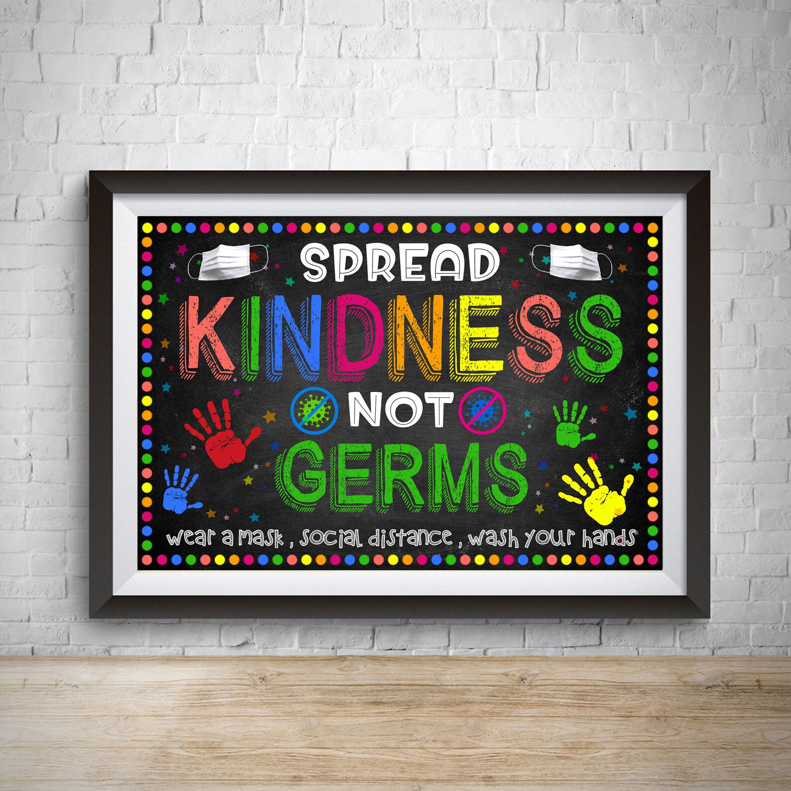 Spread Kindness Not Germs Wall Art Posters Health Room Nurse Etsy