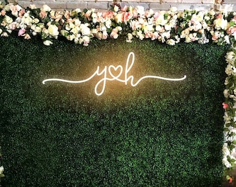 Custom Wedding Initials Neon Sign, Personalized Wedding Initials With Heart Art Decor