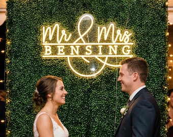 Custom Wedding Name Neon Sign, Custom Mr & Mrs Your Family Name  LED Sign,  Wedding Neon Sign for Reception