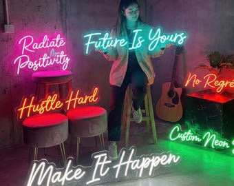 Custom Quote Logo Neon Sign | Personalized Wedding First Name Light with Heart | Floral Wall Photo Booth Decor | Engagement Party Prop