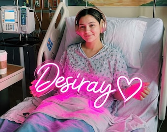 Custom Name Neon Sign with Heart | Personalized Gift for Her | Get Well Soon Present | Hospital Room Decor | Teen Girl Bedroom Light