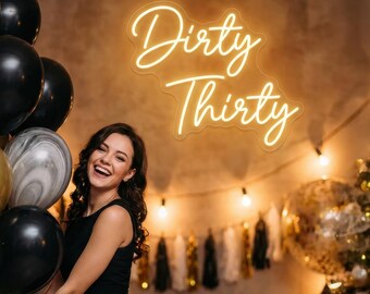 Custom Birthday Neon Sign | Design Your Own Age Quote | 30th Birthday Party Decor | Sweet 16 Backdrop | Photo Booth Prop