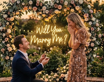 Proposal Backdrop Decor | Marry Me Neon Sign | Engagement Party Prop | Custom Wedding Sign | Will You Marry Me Light | Romantic Arch Decor