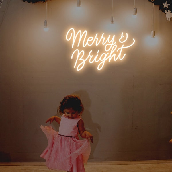Insegna al neon allegra e luminosa, insegna natalizia per la casa, insegna al neon a LED natalizia personalizzata per decorazioni per feste con l'immagine del tuo testo