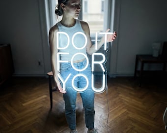 Custom Quote Neon Sign | Motivational Wall Art | Home Gym Decor | Fitness Studio Light | Office Inspirational Sign | Self Love Gift