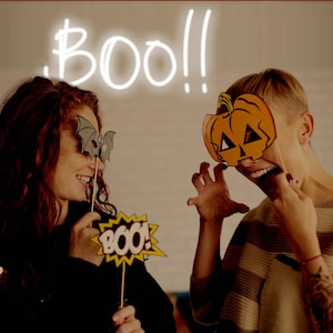 Boo Neon Sign, Custom Halloween Neon Sign LED Light, Custom Halloween Party Decorations, Halloween Gift