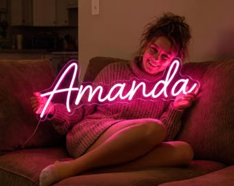 Custom Name Neon Sign | Pink Apartment Decor | Personalized Gift for Her | Living Room Wall Art | Best Friend Birthday | Bedroom Prop