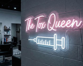Custom Esthetician Neon Sign | Med Spa Wall Decor | Syringe Logo Light | Botox Injector Sign | Beauty Salon Decor | Nurse Injector Gift