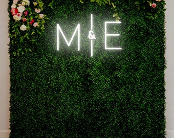 Custom Minimalist  Wedding Initials Neon Sign