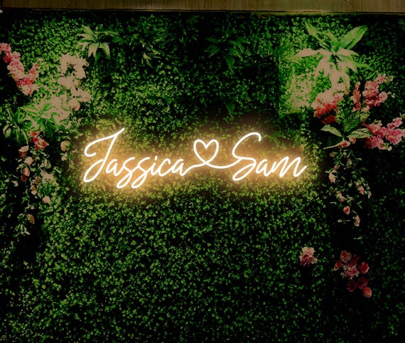 Custom Couple Names Neon Sign Wedding Names With Heart Neon Sign