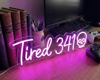 Custom Gamertag Neon Sign | Funny Gamer Desk Decor | Skull Neon Light | PC Setup Accessories | Twitch Streamer Prop | Teen Boy Gift