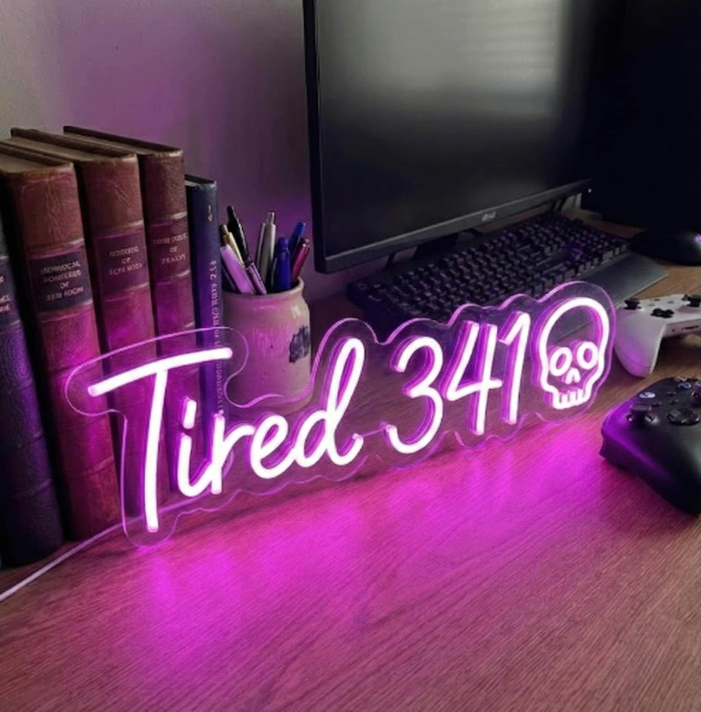 Custom Gamertag Neon Sign | Funny Gamer Desk Decor | Skull Neon Light | PC Setup Accessories | Twitch Streamer Prop | Teen Boy Gift product image