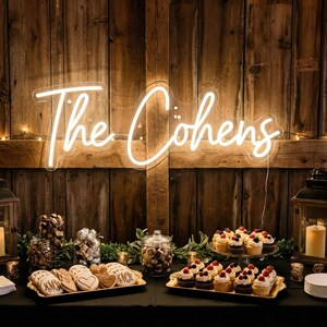 Custom Wedding Monogram Neon Sign | Personalized Couple Initials with Heart | Greenery Wall Reception Decor | Photo Booth Prop image 7