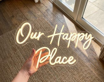 Custom Neon Sign Home Wall Decor | Design Your Own Text Quote | Personalized Housewarming Gift for Couple | Bedroom Living Room Art