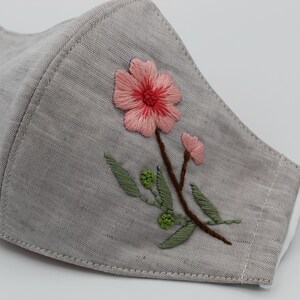 Flower Handmade Embroidery Face Mask; Fabric,Washable, Reusable /Anti-Dust/ 100% cotton/ship fast/ Comfortable/ Adults Face Mask