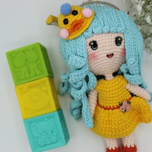 Yellow Duck Princess Crochet Toddler Purse, Little Girl Purse, Birthday Gift, Little Girl Gift, Christmas gift, Best gift for kids, P17