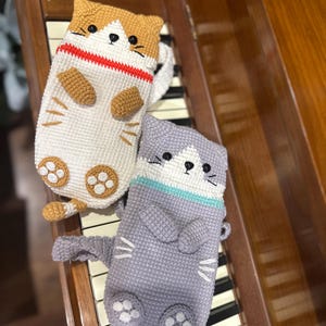Bolso de pecho de gato de crochet hecho a mano / bolso bandolera / bolso para teléfono, billetera, almacenamiento de lápiz labial / regalo para ella, niño, hija, cumpleaños, gatito