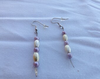 Purple and Gold Earrings