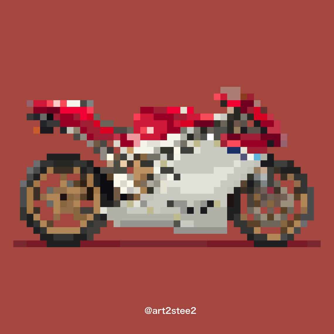 Art2Stee2 Pixelart CUSTOM MOTORCYCLE COMMISSION Framed Etsy