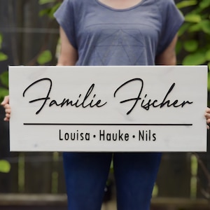 Wooden family sign, customizable, rustic, 3D effect, wooden sign, handmade, real wood
