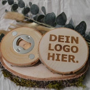 Coaster Bottle Opener made of wood with magnet all-rounder beer tool customizable logo club