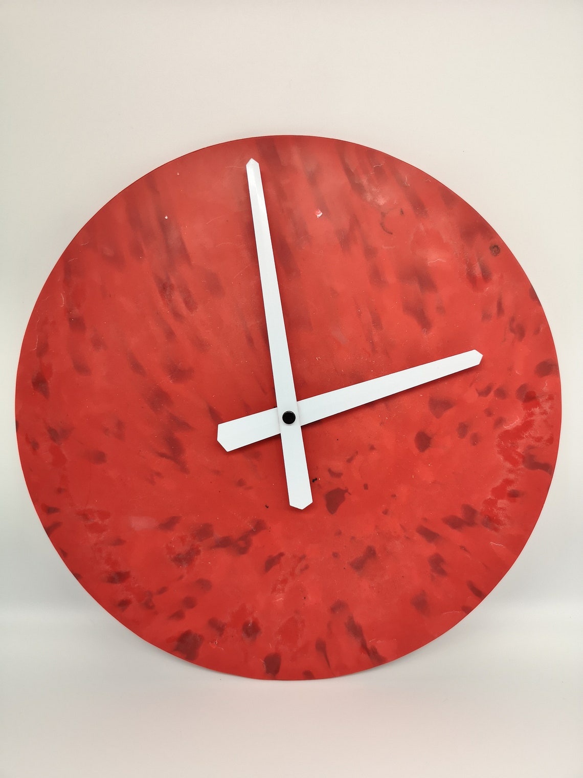 Wall clock recycling from 100 recycled plastic red Etsy