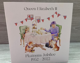 Queen's Platinum Jubilee Card | Queens Platinum Jubilee Gift | Queen Elizabeth Jubilee Card