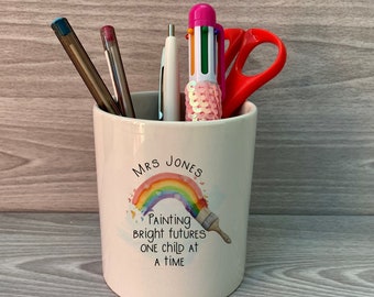 Teacher Gift | Rainbow Pen Pot | Teacher Thank You | Headteacher Gift