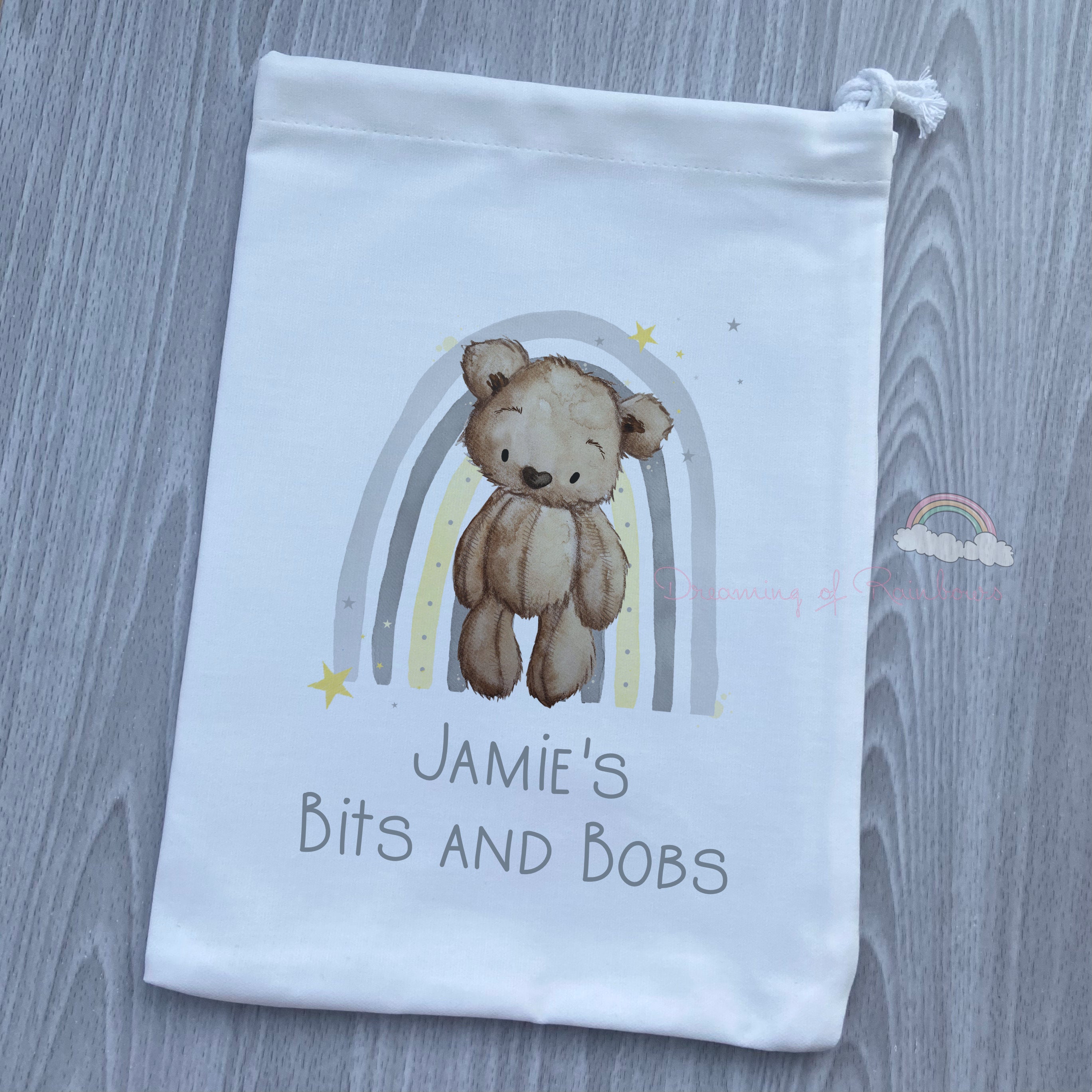 Personalised Drawstring Fabric bags Baby Changing Bag Toy Etsy