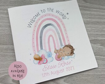 New Baby Card | Personalised New Baby Card | New Baby Rainbow