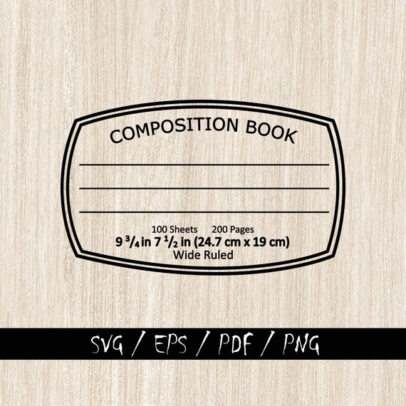 Composition Book Design Svg/book Sticker Vinyl/book Cover - Etsy