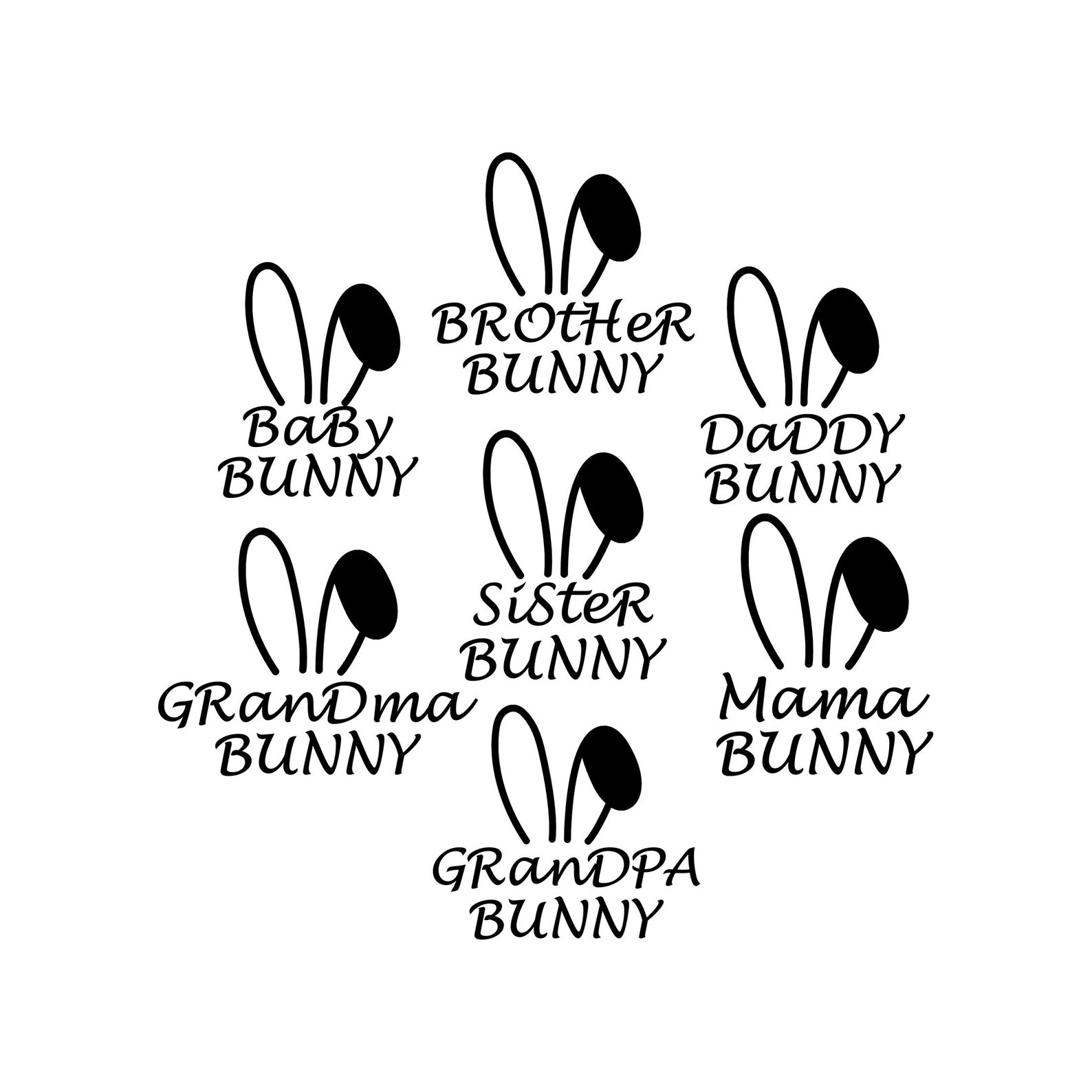 Download Bunny Family Svg Pack/Svg Bundle/Easter Day svg/Easter | Etsy