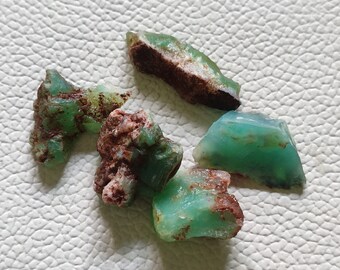 100% Natural 5 Pcs Chrysoprase Rough Gemstone For Making Jewelry Pendant Size Raw Loose Chrysoprase Gemstone May And June Birthstone C31