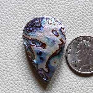 Qualidade fina natural abalone concha cabochão pedra preciosa para fazer jóias pingente tamanho pêra forma solta abalone concha pedra preciosa ser