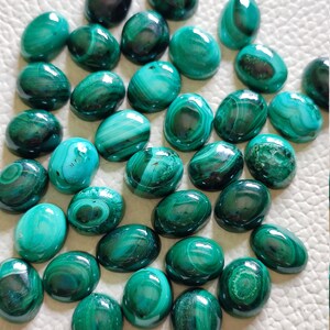 5 Pcs From Lot Top Quality Natural Malachite Cabochon Gemstone Lot Oval Shape For Making Jewelry Loose Malachite Cabochon Gemstone MA