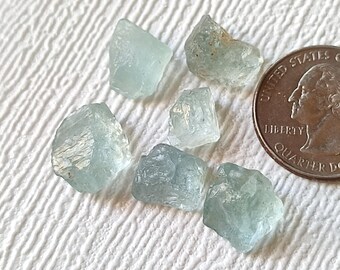 06 Pieces Top Quality Raw Natural Aquamarine Rough For Making Jewelry Mix Size Rough Shape Loose Aquamarine Rough Gemstone AQ13