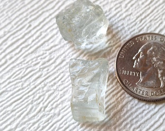 02 Pieces Top Quality Raw Natural Aquamarine Rough For Making Jewelry Mix Size Rough Shape Loose Aquamarine Rough Gemstone AQ15