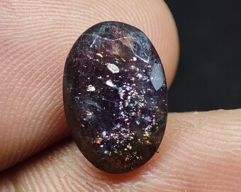 3.60 Cts AAA Natuurlijke Bloeddoorlopen Ioliet Zonnesteen Geslepen Multi Fire Facet Ovale Vorm Losse Ioliet Zonnesteen Gesneden Edelsteen Voor Het maken van sieraden