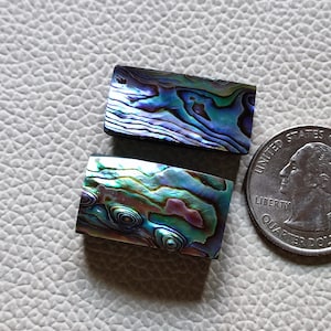 02 Pcs Natural Abalone Shell Cabochão Pedra Preciosa Para Fazer Jóias Brinco Tamanho Retângulo Solto Abalone Shell Pedra Preciosa AV