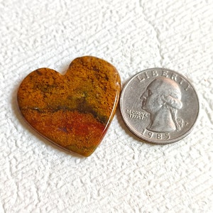 29 Carats Yellow Moss Agate Cabochon Gemstone Pendant Size Heart Shape Loose Yellow Agate Gemstone For Making Jewelry Earth Minded YM23