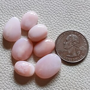 07 Pcs Top Quality Natural Pink Opal Cabochon Gemstone For Making Jewelry Mix Size Mix Shape Loose Pink Opal Gemstone October Birthstone