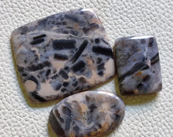 3Pcs Picasso Jasper Mix Shape Cabochon Loose Gemstone For Making Jewelry/Picasso Jasper Cabochon/Flat Back Picasso Jasper Gemstone AL