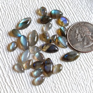 26Pcs Natural Labradorite Full Lot Cabochon Gemstone Mix Size Mix Shape For Making Jewelry Loose Labradorite Gemstone November Birthstone