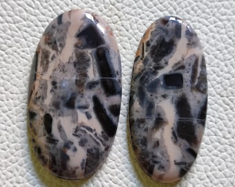 2Pcs Picasso Jasper Oval Shape Cabochon Loose Gemstone For Making Jewelry/Picasso Jasper Cabochon/Flat Back Picasso Jasper Gemstone AN