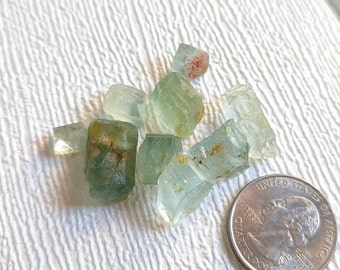 09 Pieces Top Quality Raw Natural Aquamarine Rough Mix Size Rough Shape For Making Jewelry Loose Aquamarine Raw Gemstone
