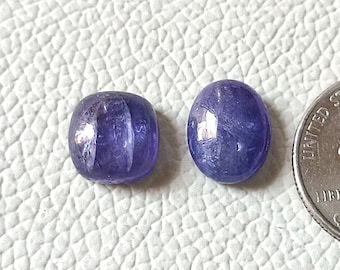 02 Pcs Fine Quality Natural Tanzanite Cabochon Gemstone For Making Jewelry Ring Size Mix Shape Loose Gemstone December Birthstone T106