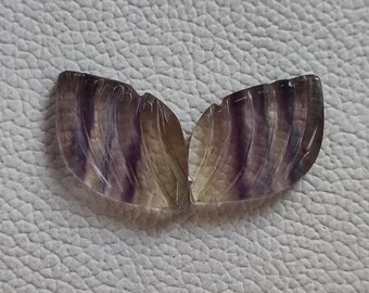 2 stuks Natuurlijke AAA Topkwaliteit Multi Color Fluoriet Cabochon Edelsteen Carving Paar Handgemaakte Edelsteen Losse Steen Voor Sieraden maken