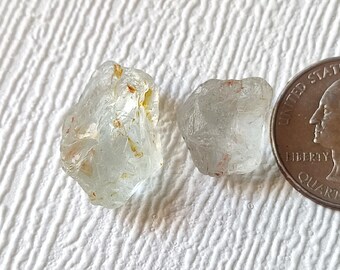 02 Pieces Top Quality Raw Natural Aquamarine Rough For Making Jewelry Mix Size Rough Shape Loose Aquamarine Rough Gemstone AQ18