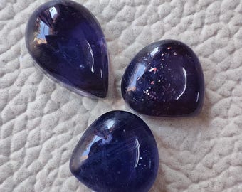 11Cts AAA Natural Bloodshot Iolite Sunstone Cabochon Lot Rainbow Fire Pear Shape Smooth Polished Loose Iolite Gemstone For Making Jewelry