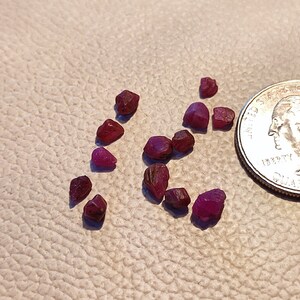 8Cts Small Lot Of Natural African Ruby Rough Lot| 3x3x3 MM To 6x5x5 MM Size Ruby Rough| Red Ruby Tumbled Rough For Making Jewelry| Gifts